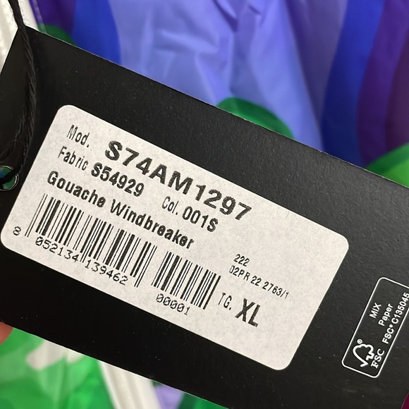 DSQUARED2 Men's Gouache Windbreaker Size XL In Fantasy (damaged) - Picture 5 of 10